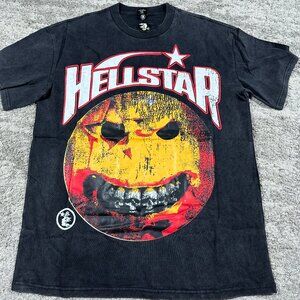 Hellstar SMILE Logo Black T-Shirt Men’s Size Large